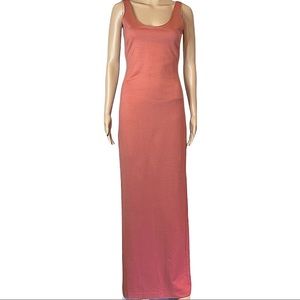 NWOT L’AGENCE shiny Pink/Coral sleeveless long Maxi dress XS